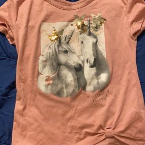 size 8, pink short sleeve unicorn (no refunds)